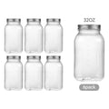 32oz Plastic Jars with Lids 6 Pack Clear Containers Airtight Food Storage Containers for Kitchen & Household,Silver