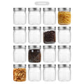 8 oz Airtight Jars with Silver Lids Plastic Food Storage Canister Clear Kitchen Jar Containers for Candy, Cookie, Ric...