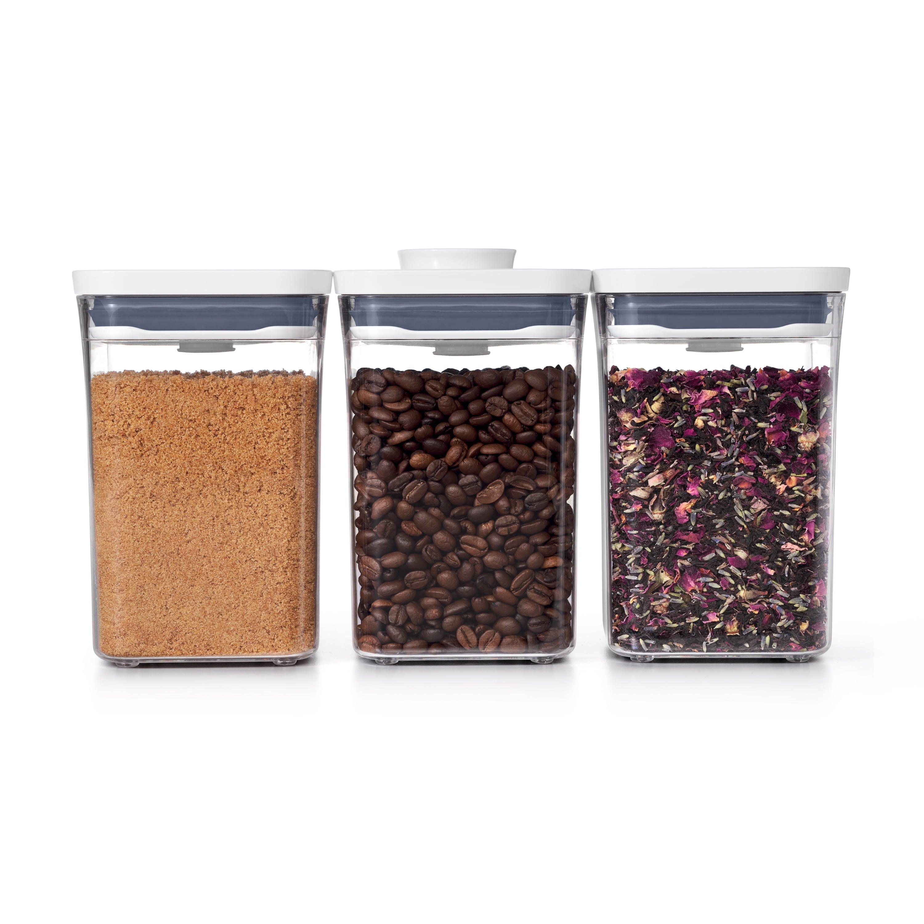 OXO SoftWorks 3-Piece POP Food Storage Container Value Set, Clear/White