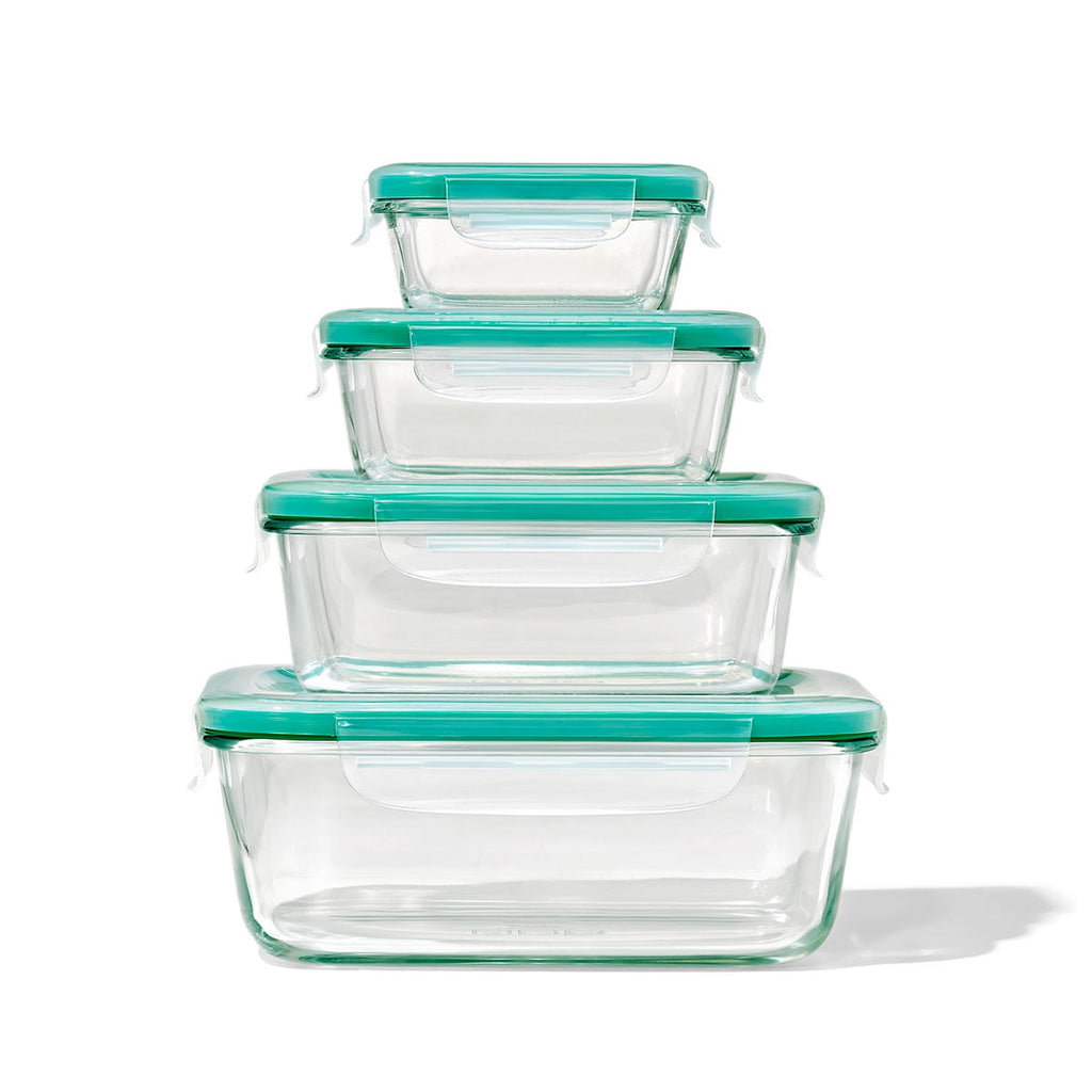 Seal 8-Piece Everyday Glass Container Set, Well Suited to Refrigerator Organization and Meal Prep