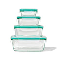 Seal 8-Piece Everyday Glass Container Set, Well Suited to Refrigerator Organization and Meal Prep