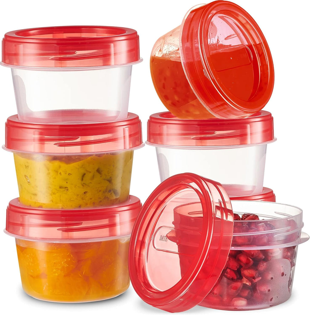 4 Oz Twist Cap Meal Prep Containers Reusable Food Storage Containers with Lids, 6-Pack