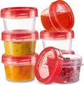 4 Oz Twist Cap Meal Prep Containers Reusable Food Storage Containers with Lids, 6-Pack
