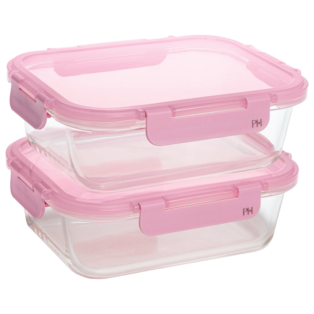 2-Piece Glass Food Storage Containers with Lids for Meal Prep, Microwave & Dishwasher Safe, Leak-Proof, 4.3 Cup Capac...