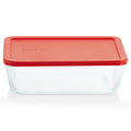 11-Cup Glass Food Storage Container with Red Lid, Airtight for Pantry Organization, Meal Prep, and Leftovers