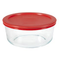7-cup Glass Food Storage Container with Red Lid