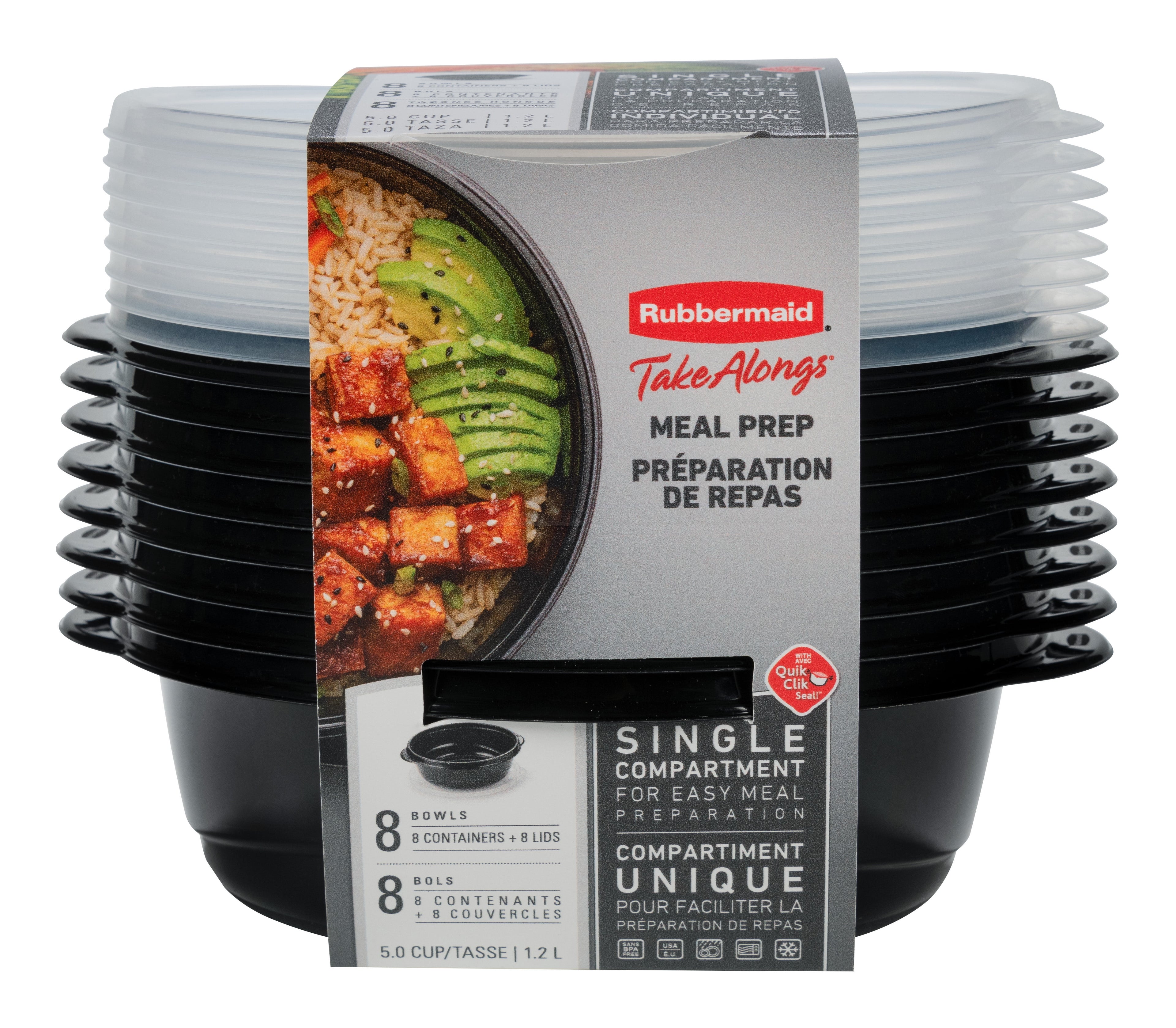 Storage Containers, 5 Cup, 8 Pack
