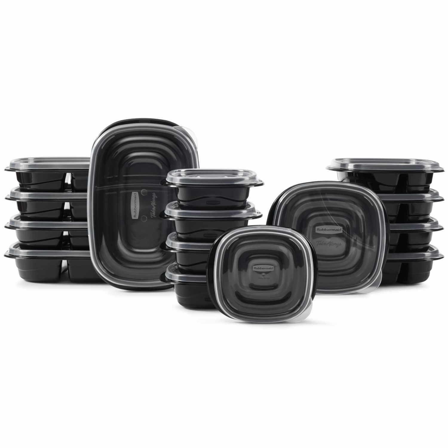 Rubbermaid TakeAlongs Meal Prep Food Storage Containers with Divided Base, 30 Pieces Value Pack