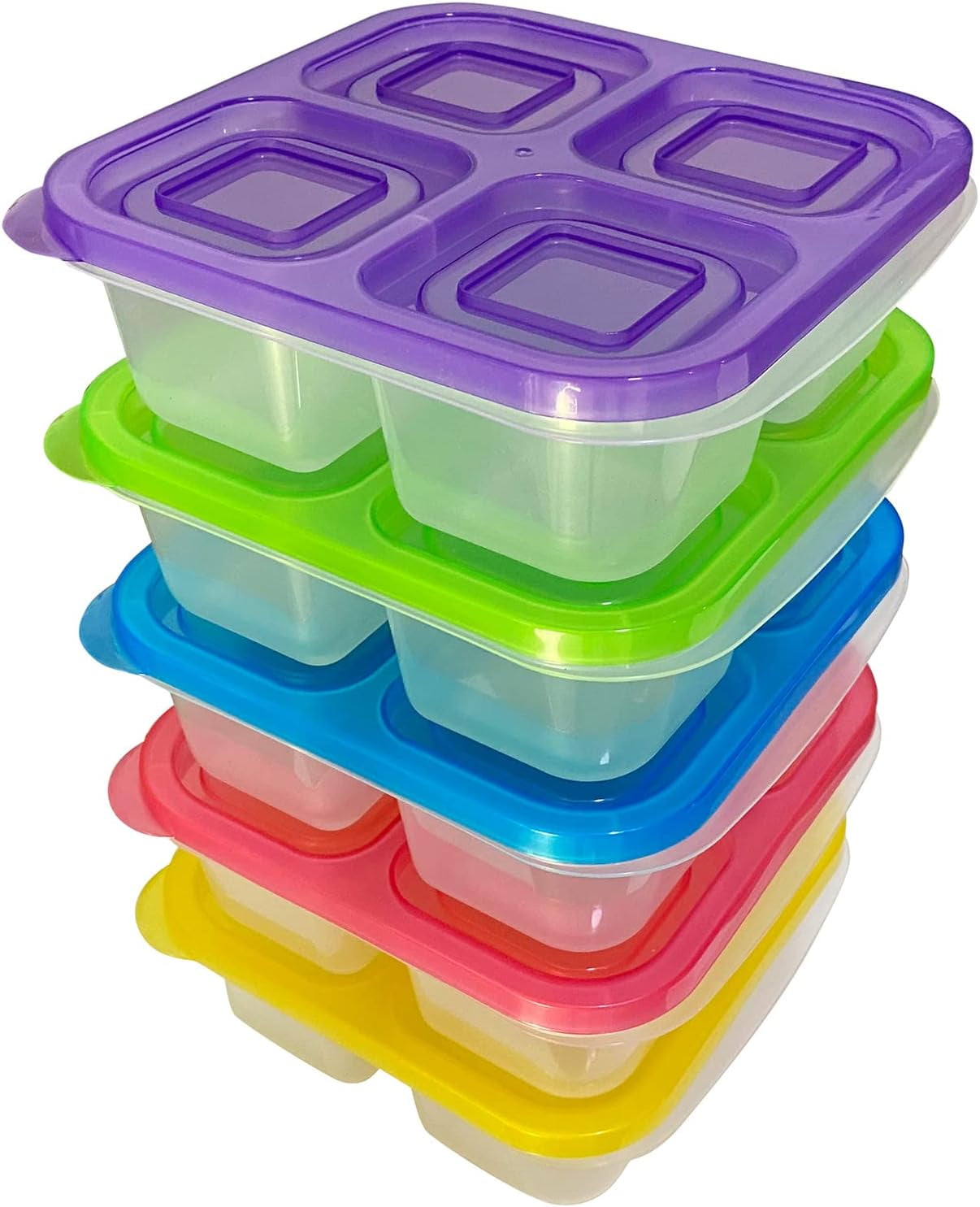 5 Pcs Bento Snack Food Containers, Divided Food Storage with Lids for Travel, Reusable Meal Prep Lunch Containers.6.6...