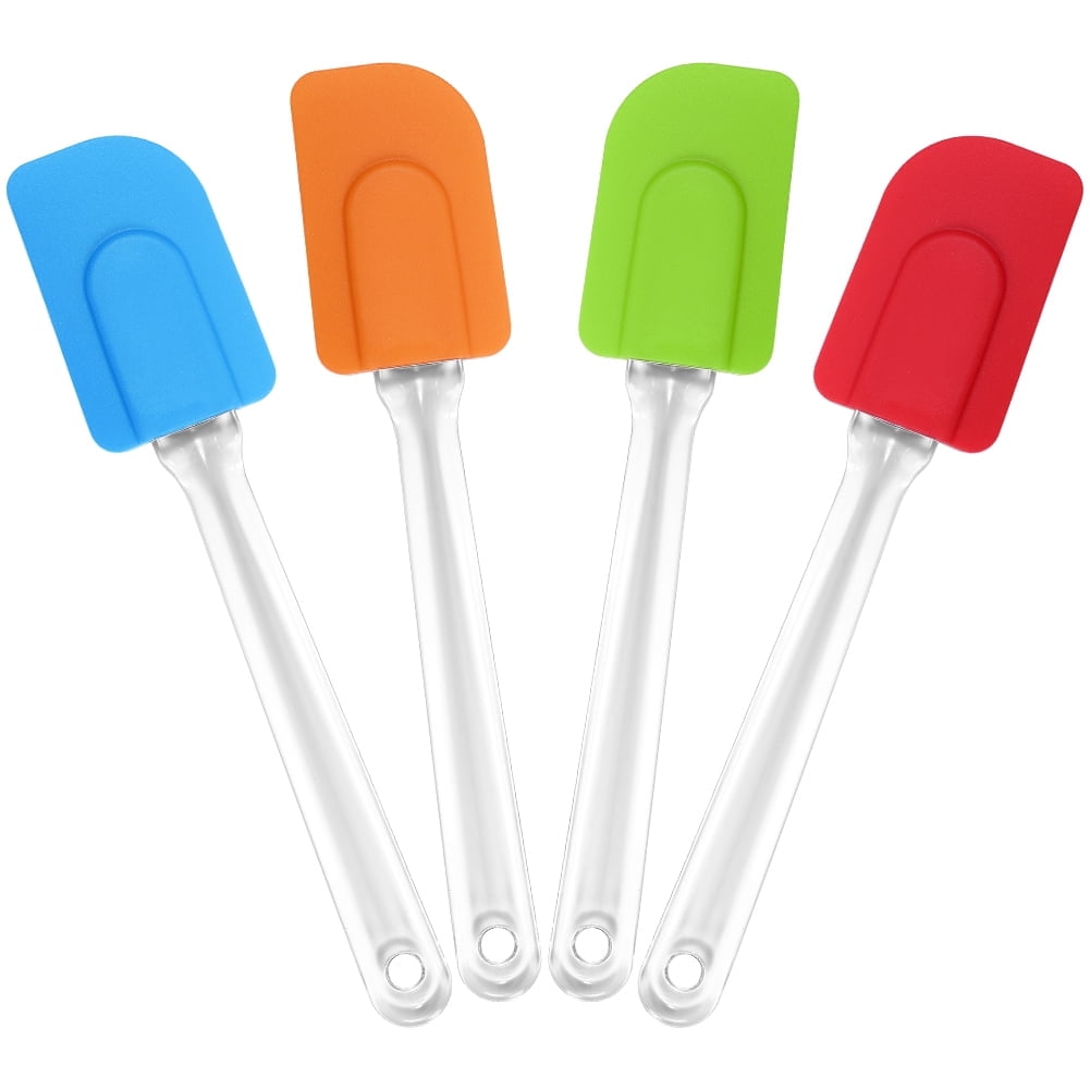 Set of 4 Silicone Spatulas Silicone Heat Resistant Rubber Spatula Set For Non Stick Cookware Cooking Baking Mixing Ki...