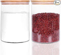 Set of 2 Large Glass Food Storage jar, 100 FL OZ (3000ml) Glass Flour Canister with Airtight Bamboo Lids for Kitchen ...