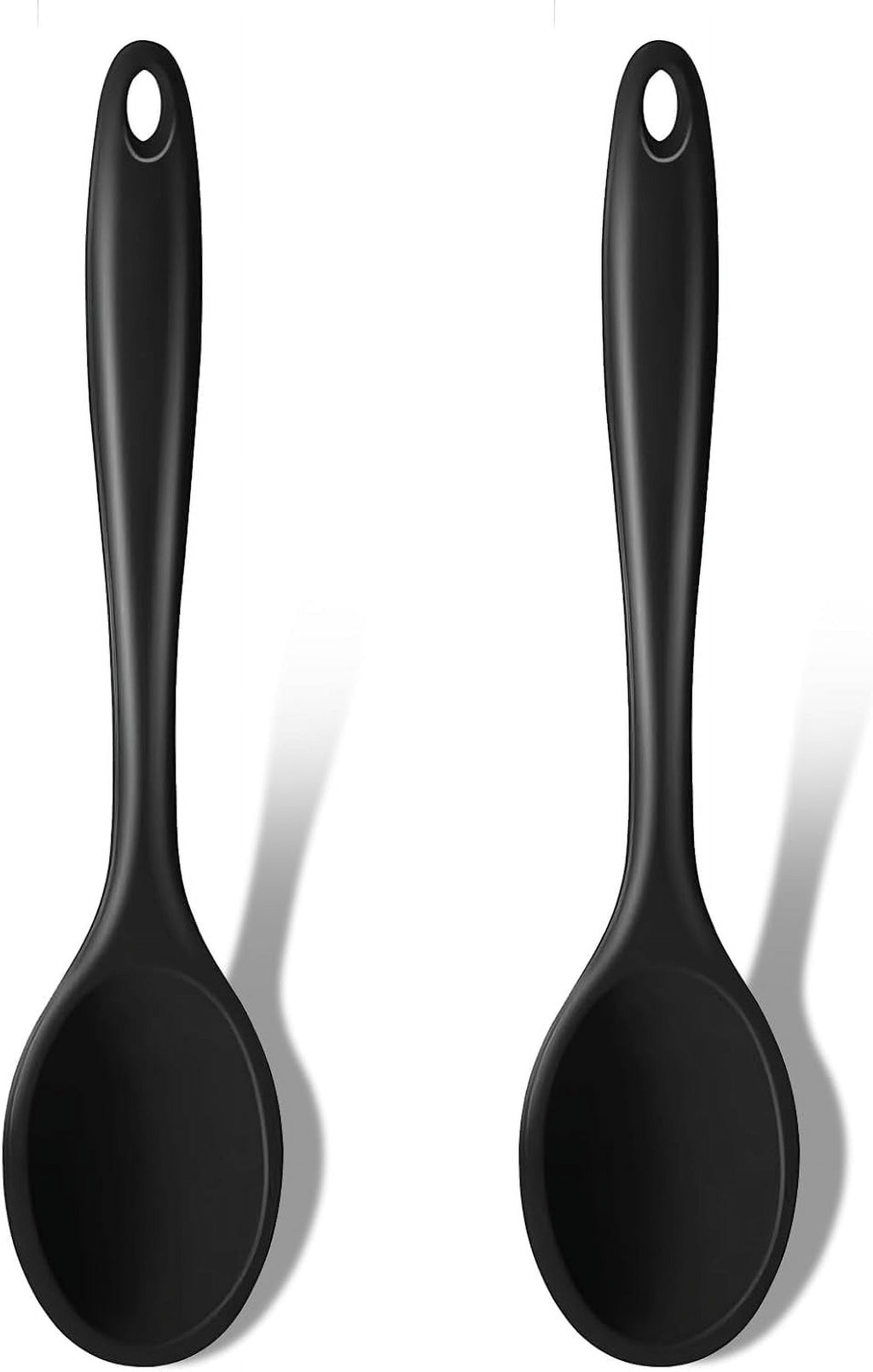 Silicone Cooking Spoons, 2 Pieces 11" Heat Resistant Silicone Kitchen Utensils Set Large Serving Stirring Spoons for Non Stick Cooking, Mixi