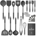 GPED Silicone Cooking Utensil Set, 30 Pcs Kitchen Utensils Set with Stainless Steel Handle, Food Grade Silicone Spatula Set, BPA-Free, Non-s