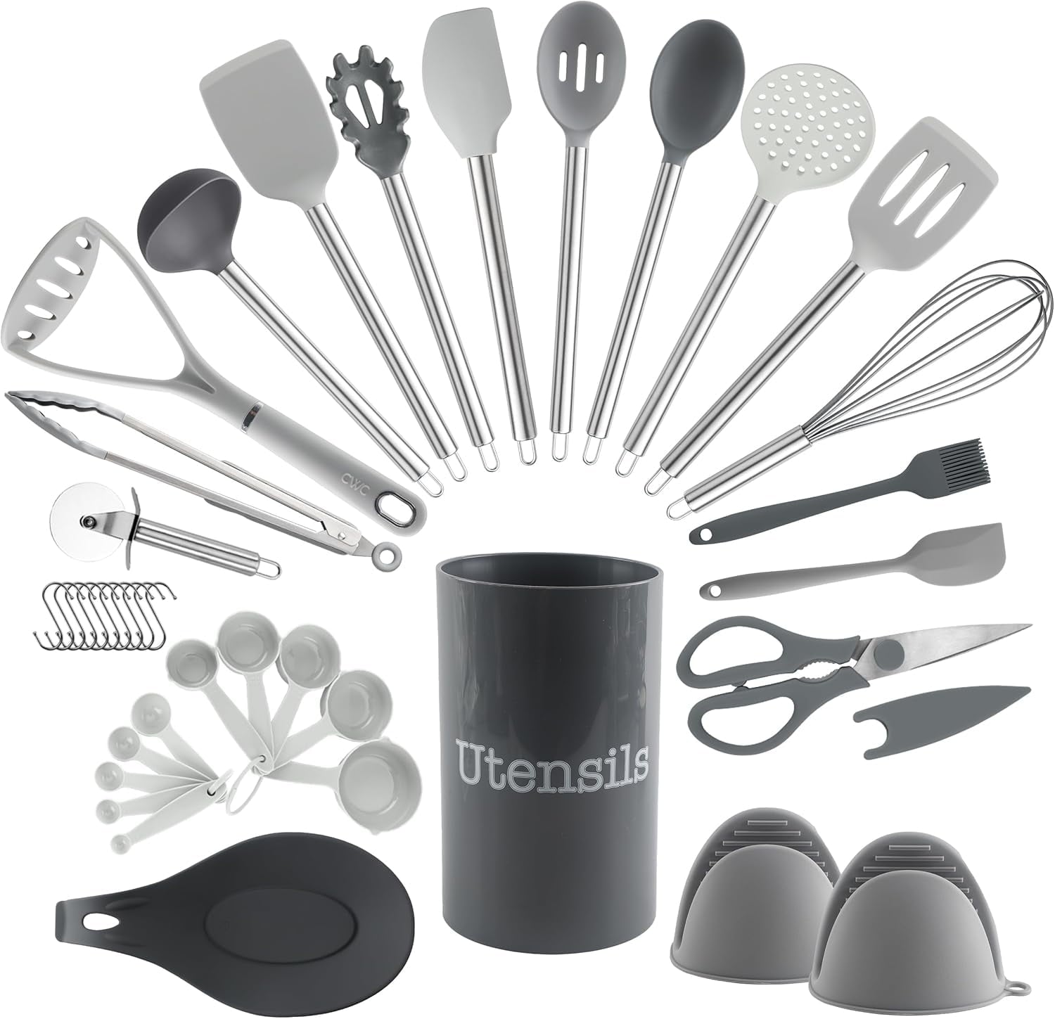 Silicone Cooking Utensils, Kitchen Utensil Set, Easy to Clean Silicone Kitchen Utensils, Cooking Utensils for Nonstic...