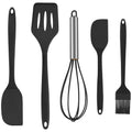 Silicone Cooking Utensils Sets,AILKIN 5-Piece Kitchen Utensil Set 600F Heat Resistant Non-stick Rubber Cookware Kitchen Silicone Cooking Ute