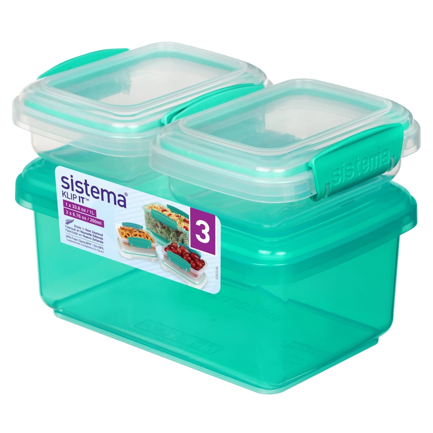 Plastic Food Storage Containers, Set of 3