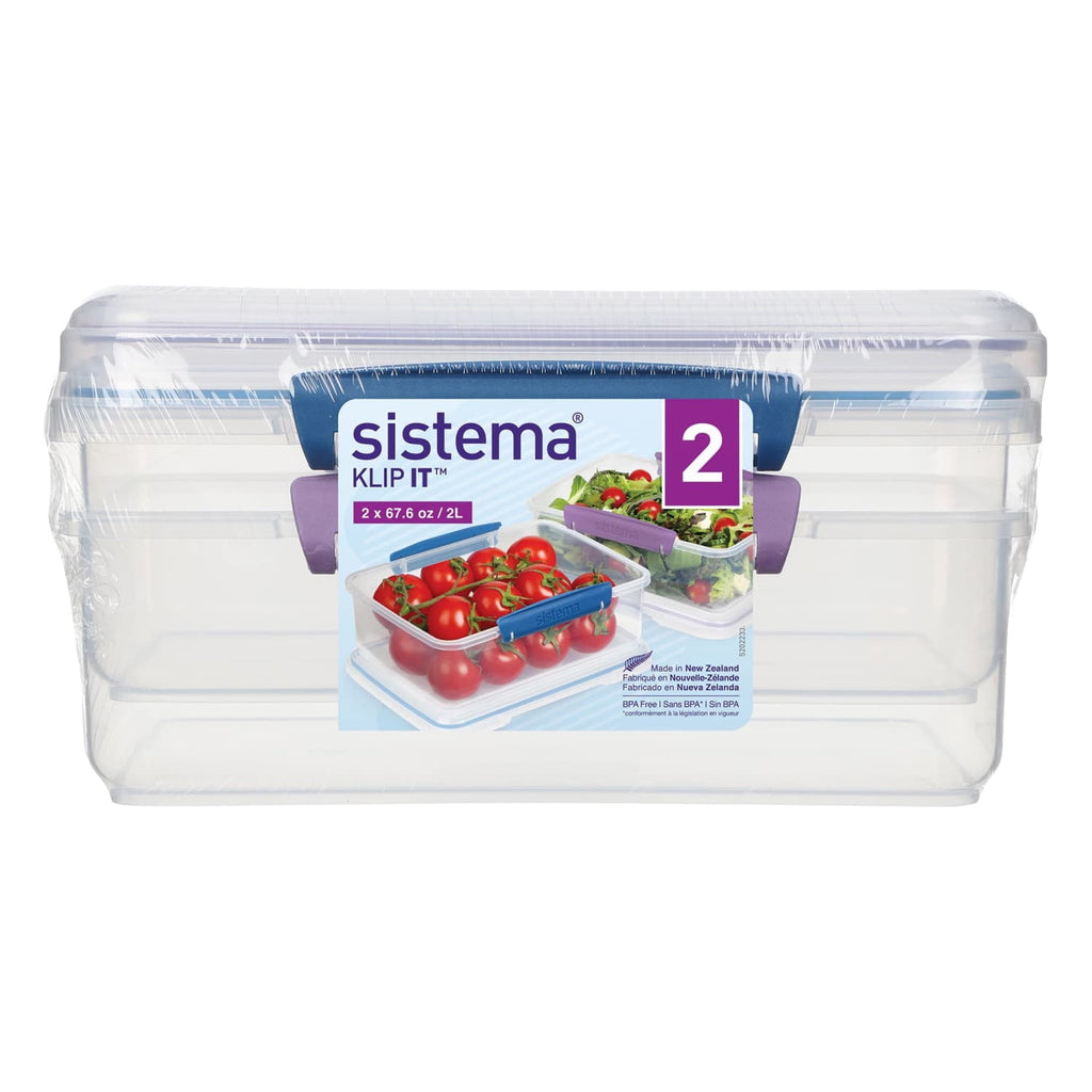 2L Plastic Food Storage Containers, Set of 2