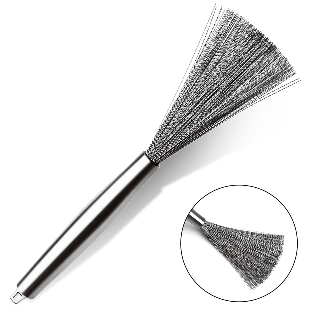Stainless Steel Dish Brush for Pot, DIIG Scrub Brush Cleaner with Flexible Wavy Wires for Dishes Wok Pan Pot Stoves Cookware