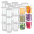 Containers 24Pack, 32oz Plastic Deli Containers with Lids, Slime, Soup, Meal Prep Containers, Free, Leakproof, Microw...