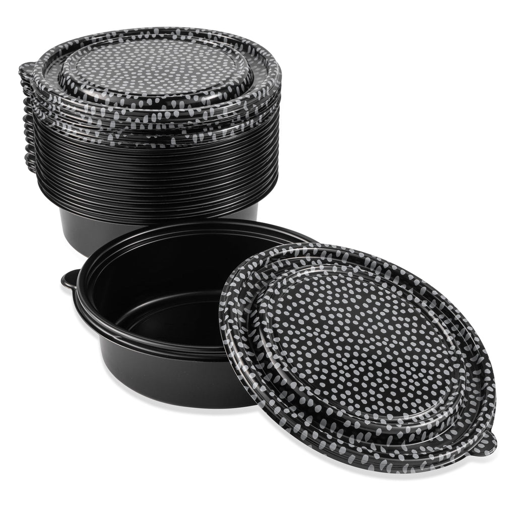 24-Piece Meal Prep Food Container Set, Black
