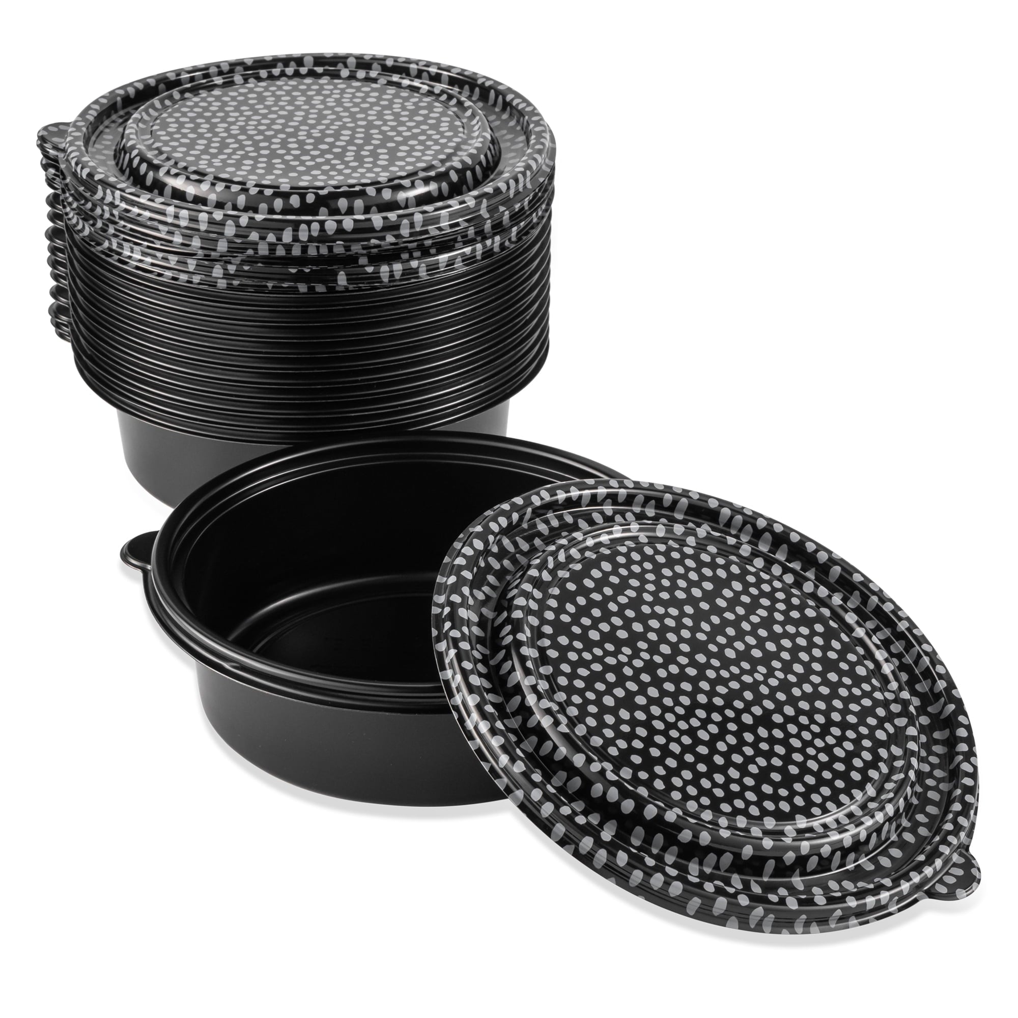 24-Piece Meal Prep Food Container Set, Black