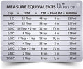 U-Taste Professional Measurement Conversion Chart Refrigerator Magnet in 18/8 Stainless Steel, Converts Cups, Tbsp, Tsp, Fl Oz & Ml.