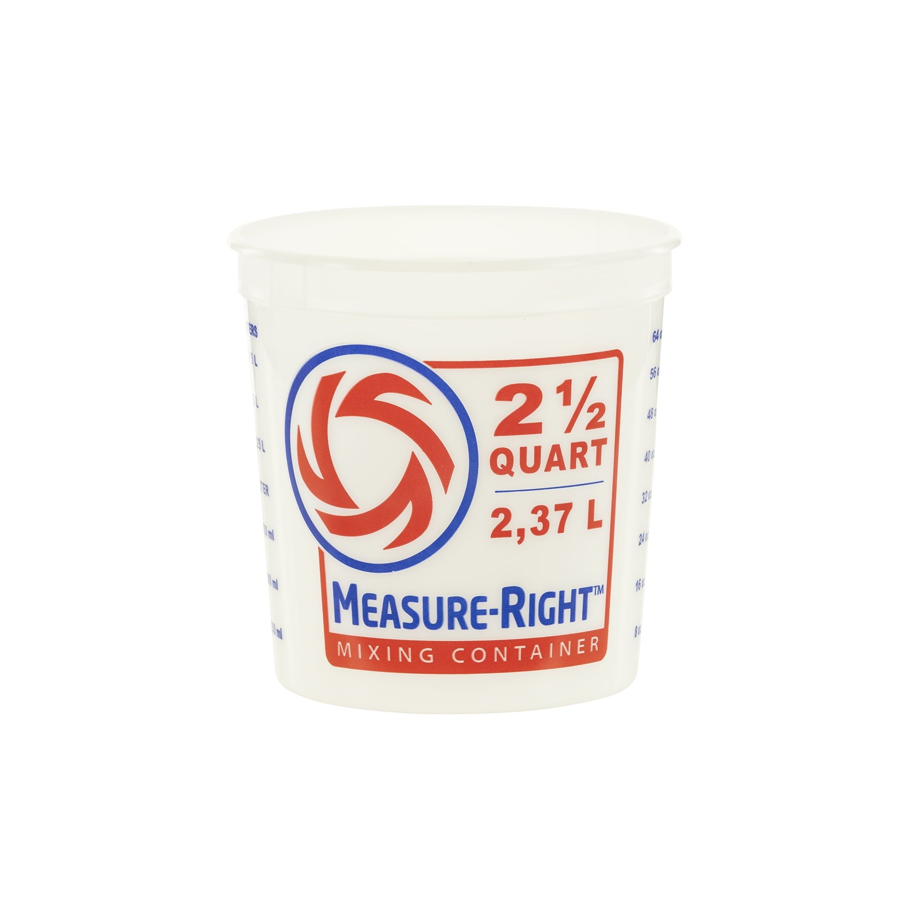 2.5 Quart Round Measure Right Plastic Mixing Container, Clear, 1 Each