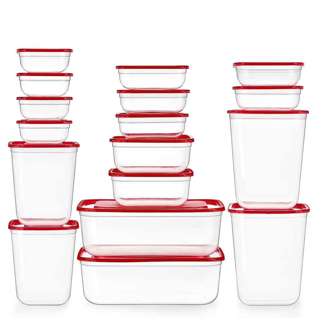 34 Meal Prep Containers, 7-Size ，Plastic Food Storage Containers with Lids for Lunch,Leftover
