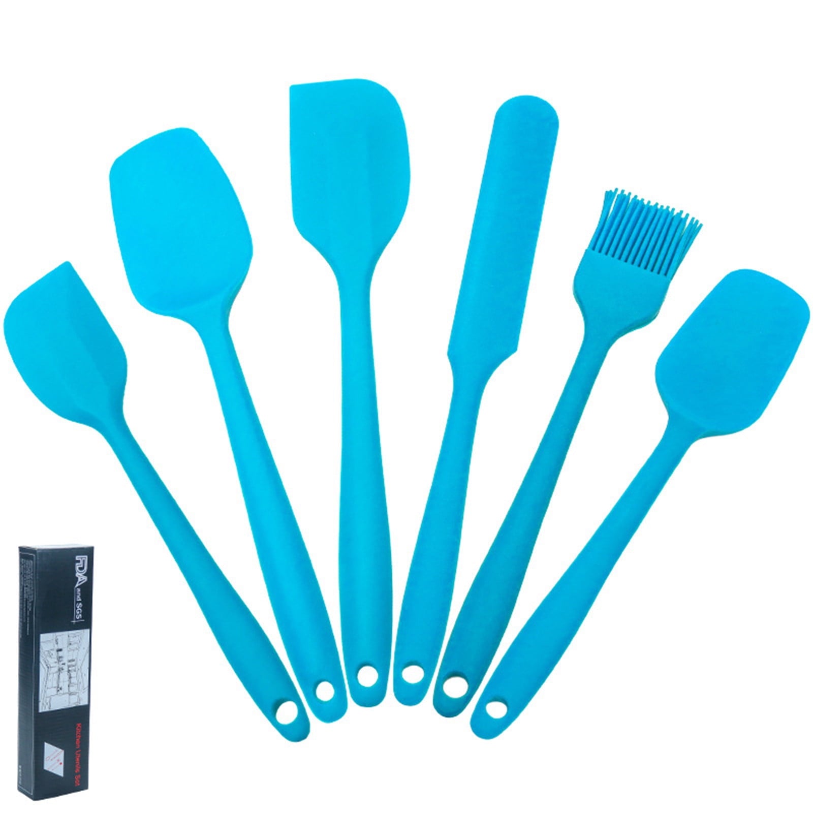 XMMSWDLA Culinary Couture 6-Piece Stainless Steel & Silicone Kitchen Utensils Set, Silicone Cooking Utensils, Heat Resistant Kitchen Cooking