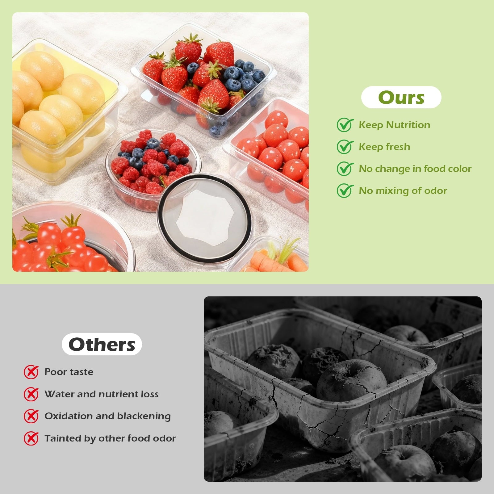 with Lids, 52 Piece Leak Proof Clear Plastic Container for , BPA-Free, Meal Set, Meal Prep Container Stackable , PP+S... - Image 4
