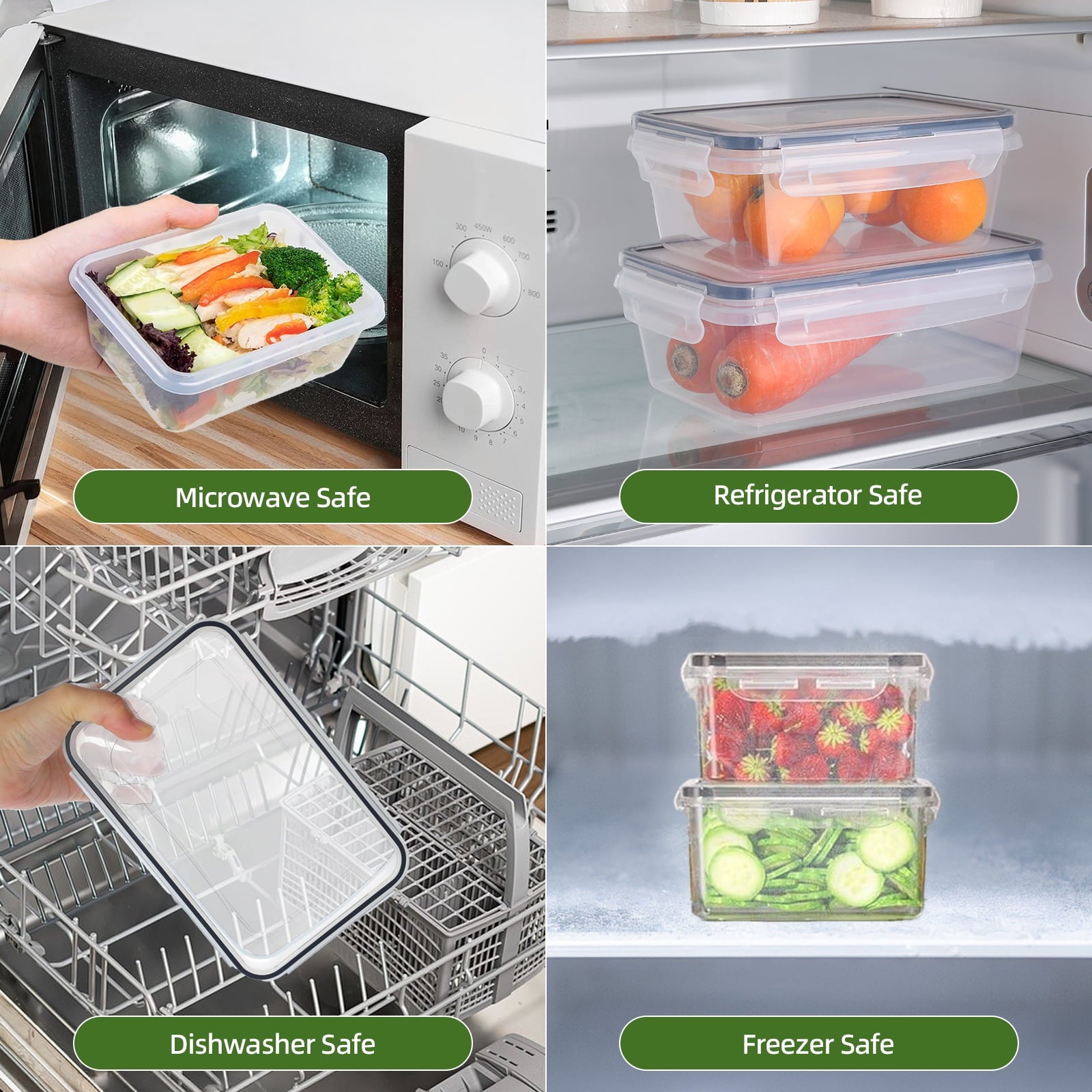50 Pcs Food Storage Containers with Lids, Plastic Containers Kitchen Organizers and Storage(24 Containers + 24 Lids) - Image 4