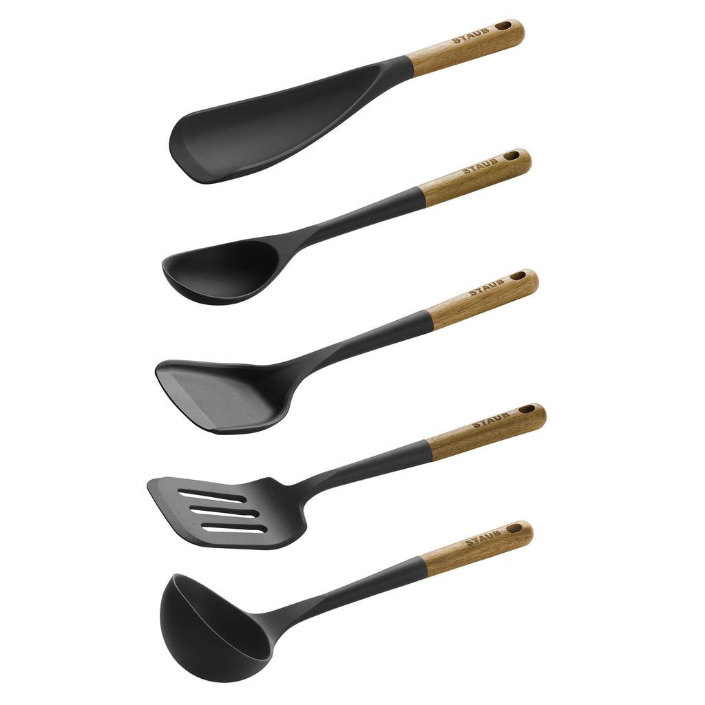 Staub Silicone with Wood Handle 5-pc Cooking Utensil Set - Image 4