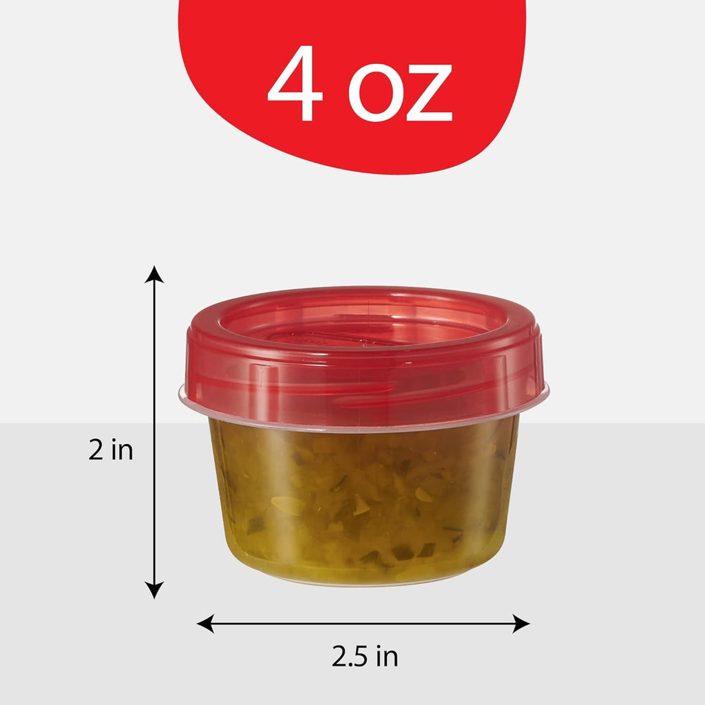 4 Oz Twist Cap Meal Prep Containers Reusable Food Storage Containers with Lids, 6-Pack - Image 4