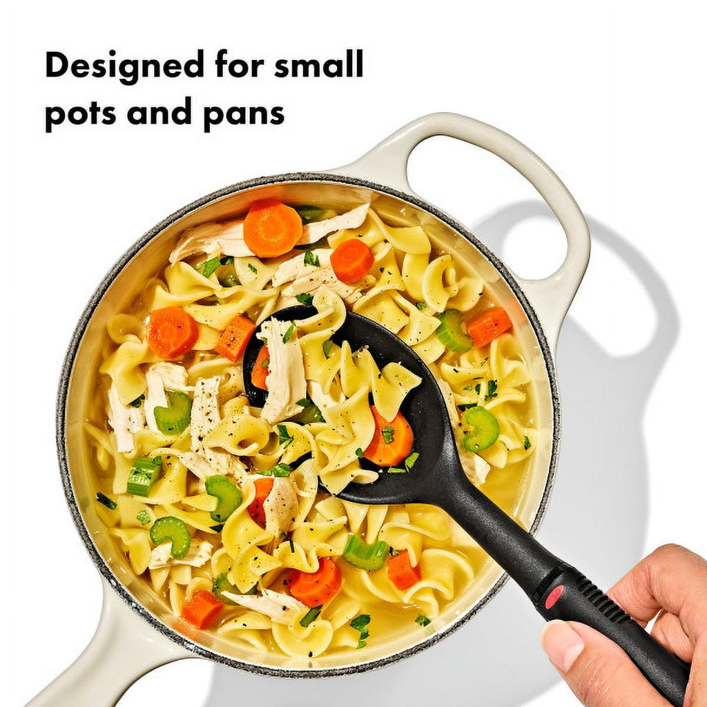 4-Piece Nylon Mini Utensil Set, Black Turner, Spoon, Rice Paddle & Server - Image 2