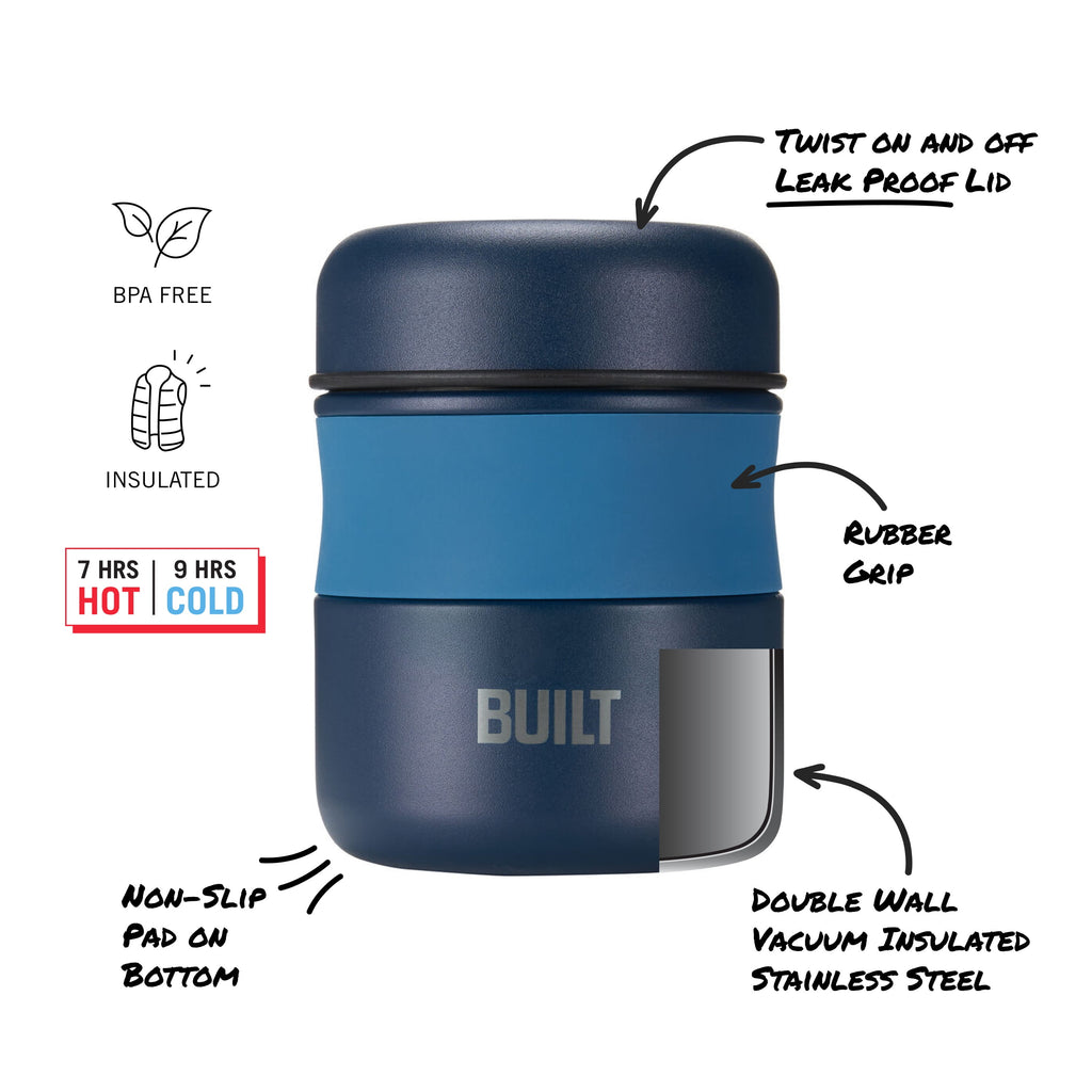 10 oz Double-Wall Vacuum Insulated Food Jar, Blue - Image 4