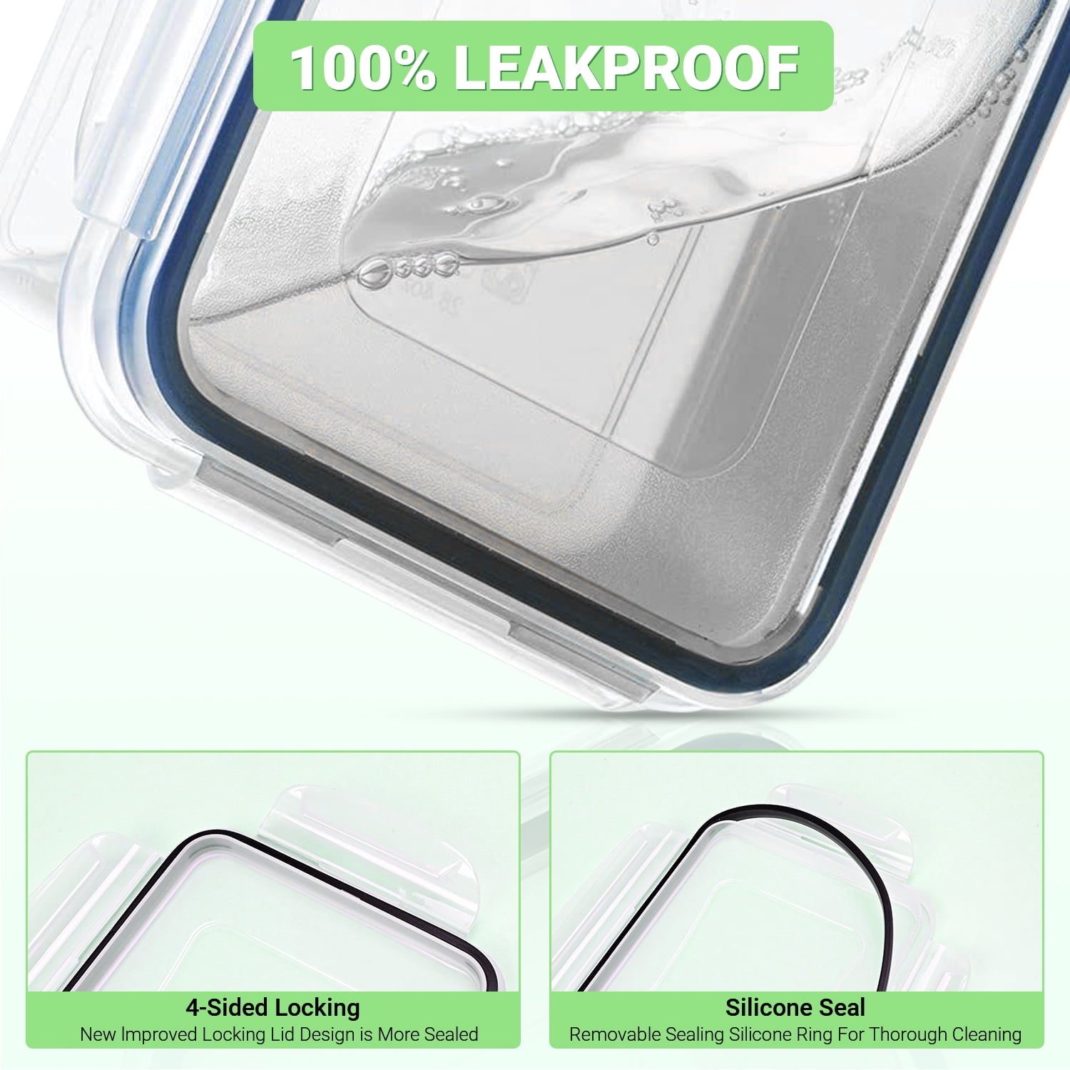 Containers with Airtight Lids: 52 PCS Kitchen Containers for Pantry Organizers and , BPA-Free Meal Prep Container wit... - Image 3