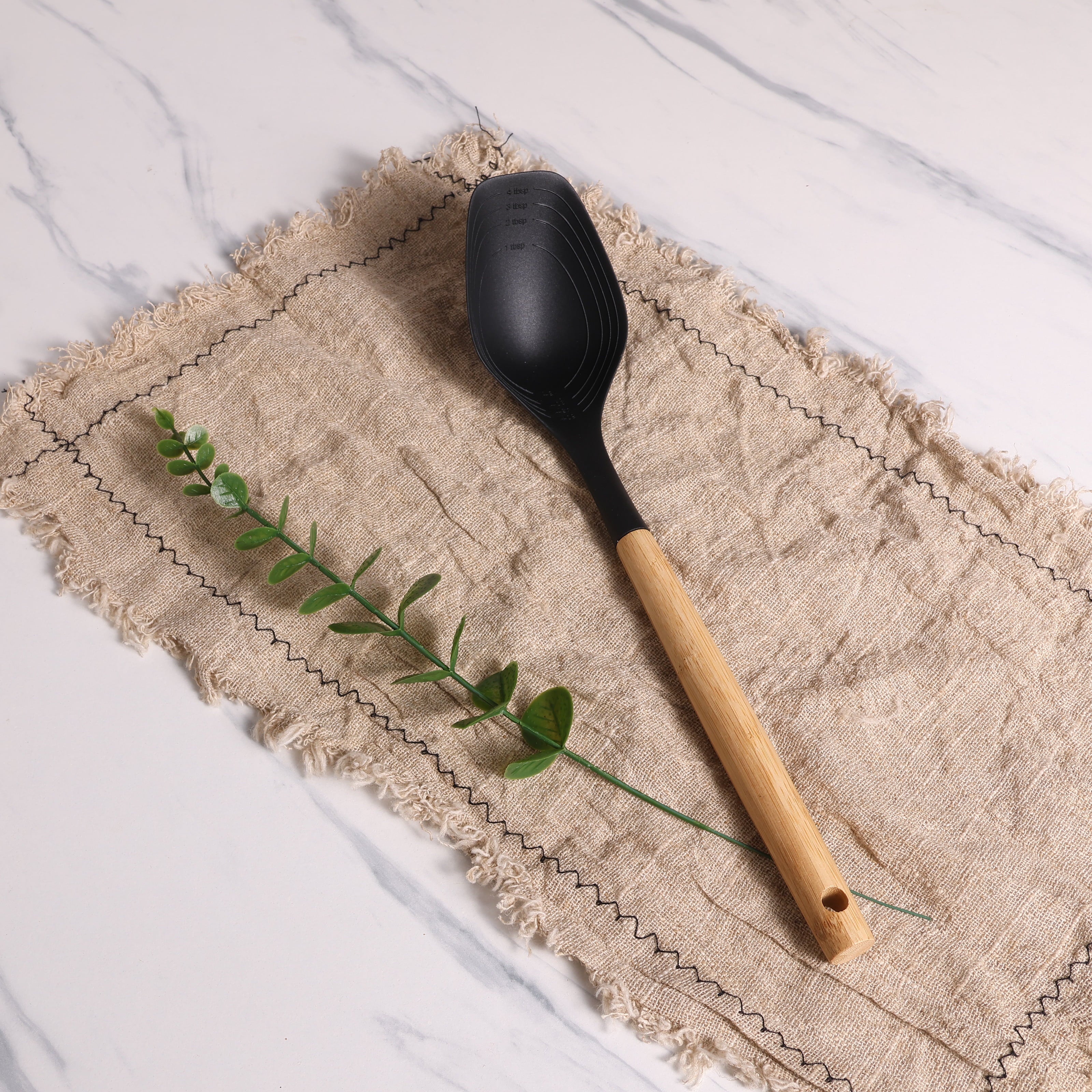 Mainstays Nylon Spoon with Bamboo Handle, Ideal for Cooking Spoon, 13in L - Image 5