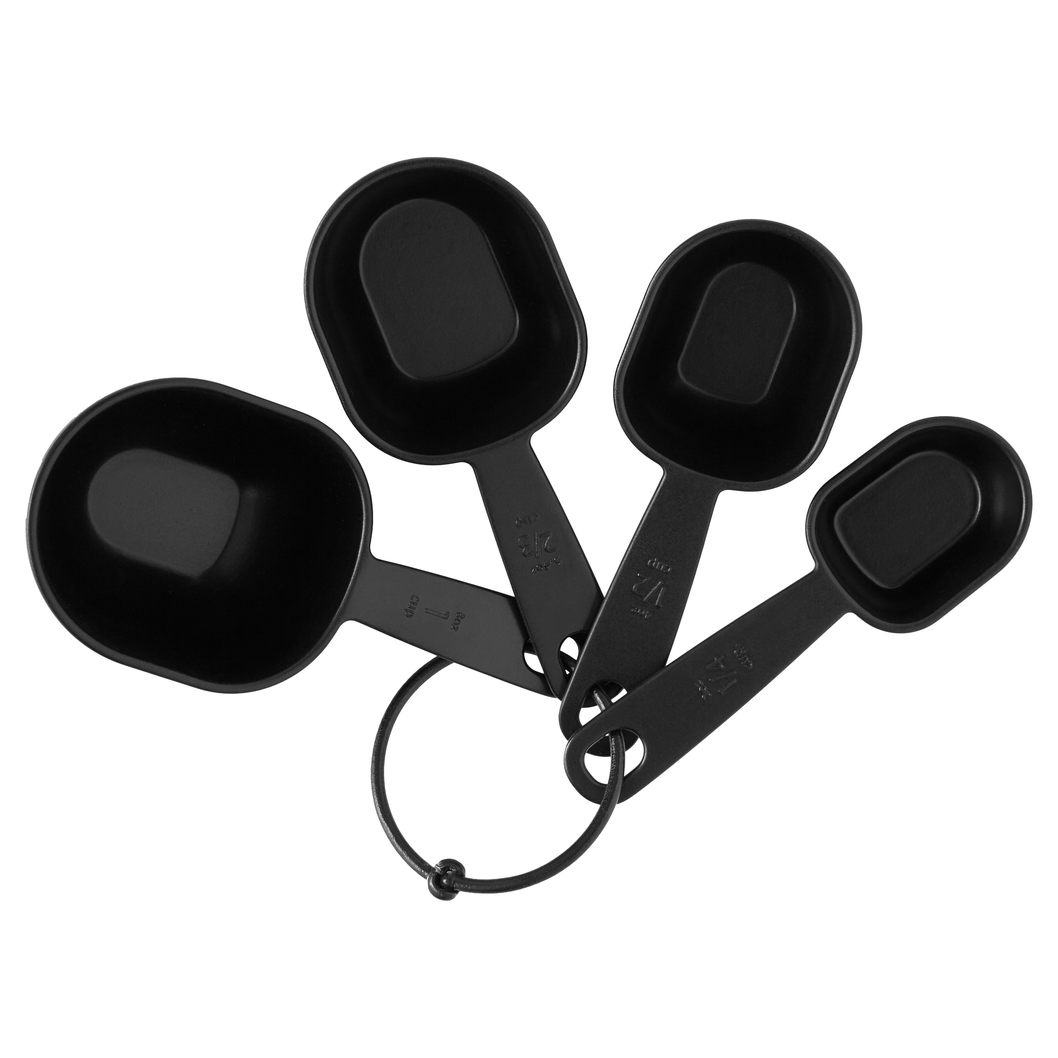 (3 pack) Mainstays 8-Piece Kitchen Measuring Cup & Spoon Set, Raised Measurements, Black, Polypropylene - Image 6