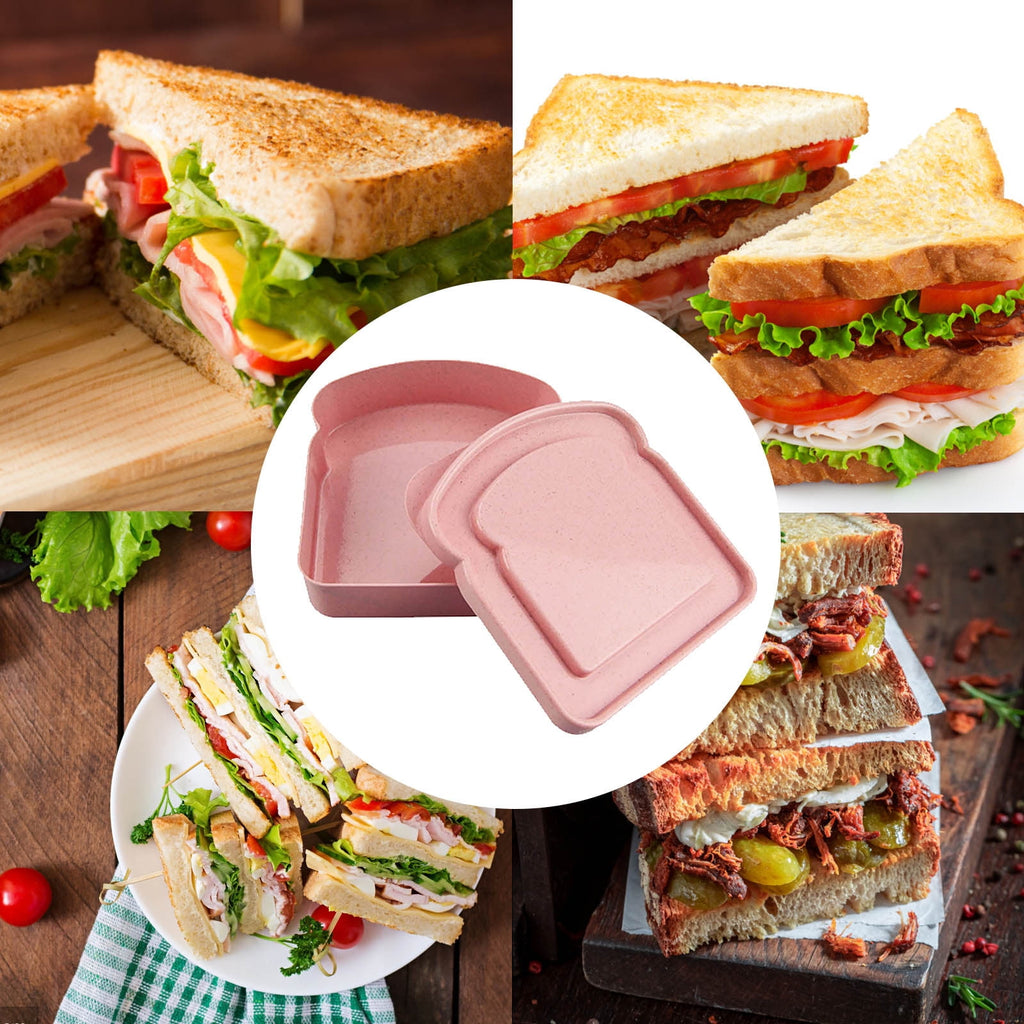 Box Food Storage Toast Shape Holder Plastic for Lunch, Keeper for Adults Prep Microwave - Image 4
