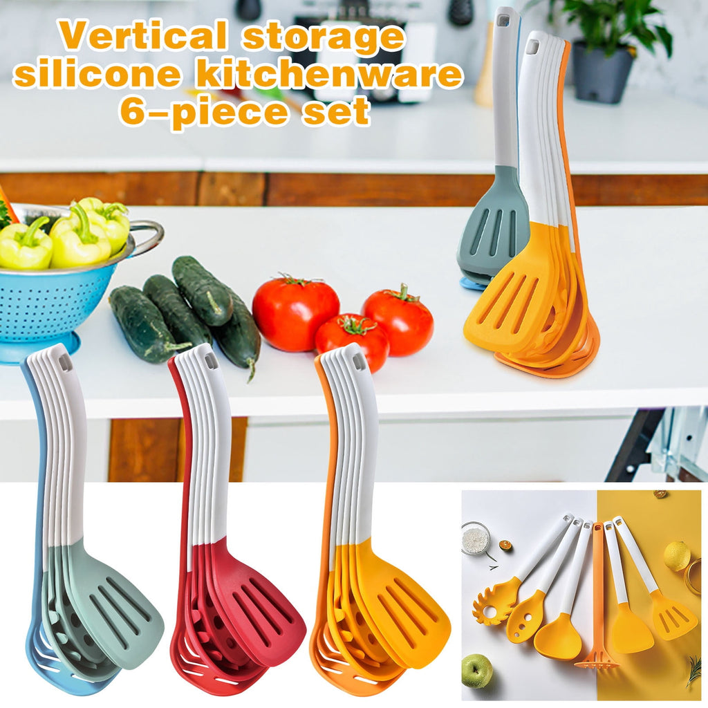 6 Pcs Silicone Cooking Utensils Set, Non Scratch & Non Stick Cooking Utensils Set Heat Resistant Cookware Kitchen Gad... - Image 2