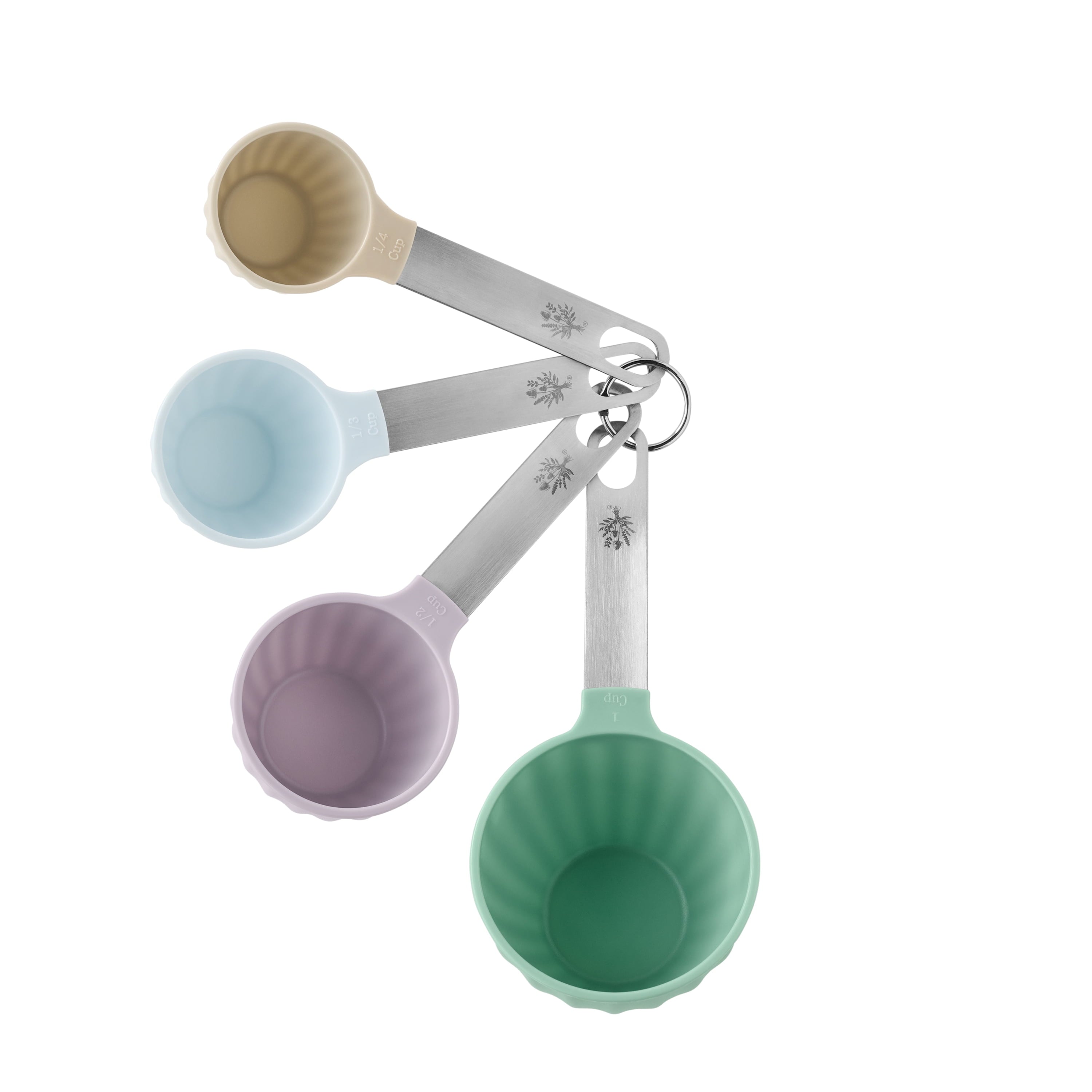 8-Piece Plastic Measuring Cup and Spoon Set, Multicolor - Image 2