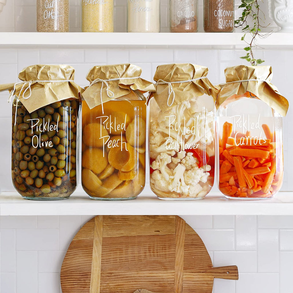 2 Pack 1 Gallon Glass Storage Jars with Airtight Lids,Square Glass Storage Jars for Fermenting, Clear Glass Canister ... - Image 3