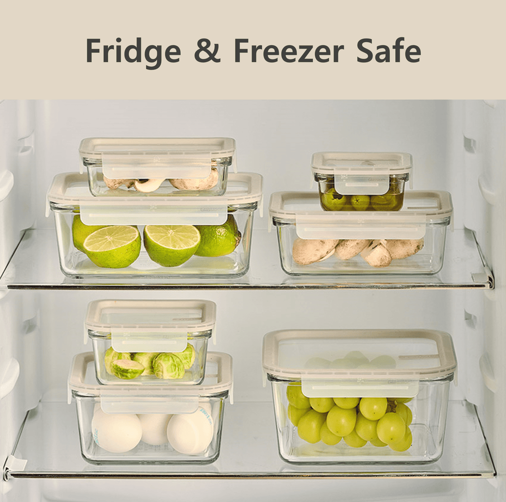 3 Cup Rectangle Glass Food Storage Containers with Lids, Set of 2, Clear - Image 6