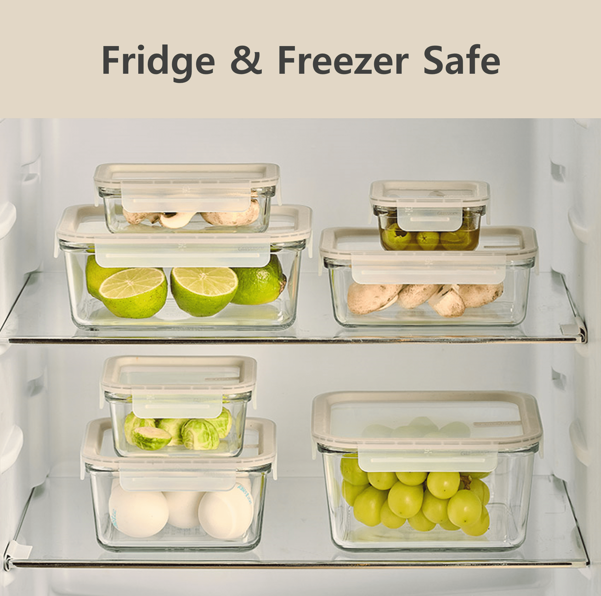 3 Cup Rectangle Glass Food Storage Containers with Lids, Set of 2, Clear - Image 6
