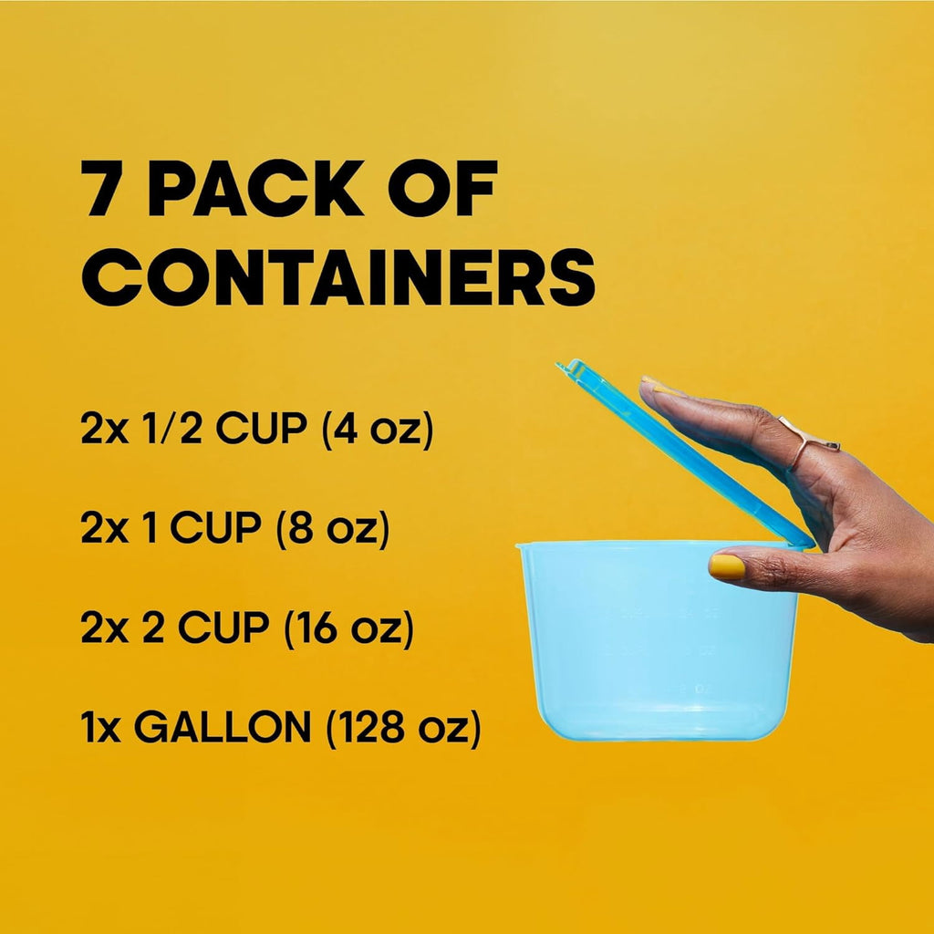 with Attached - 7 Pack - Free Plastic, Leakproof for Food and Essentials - Image 2