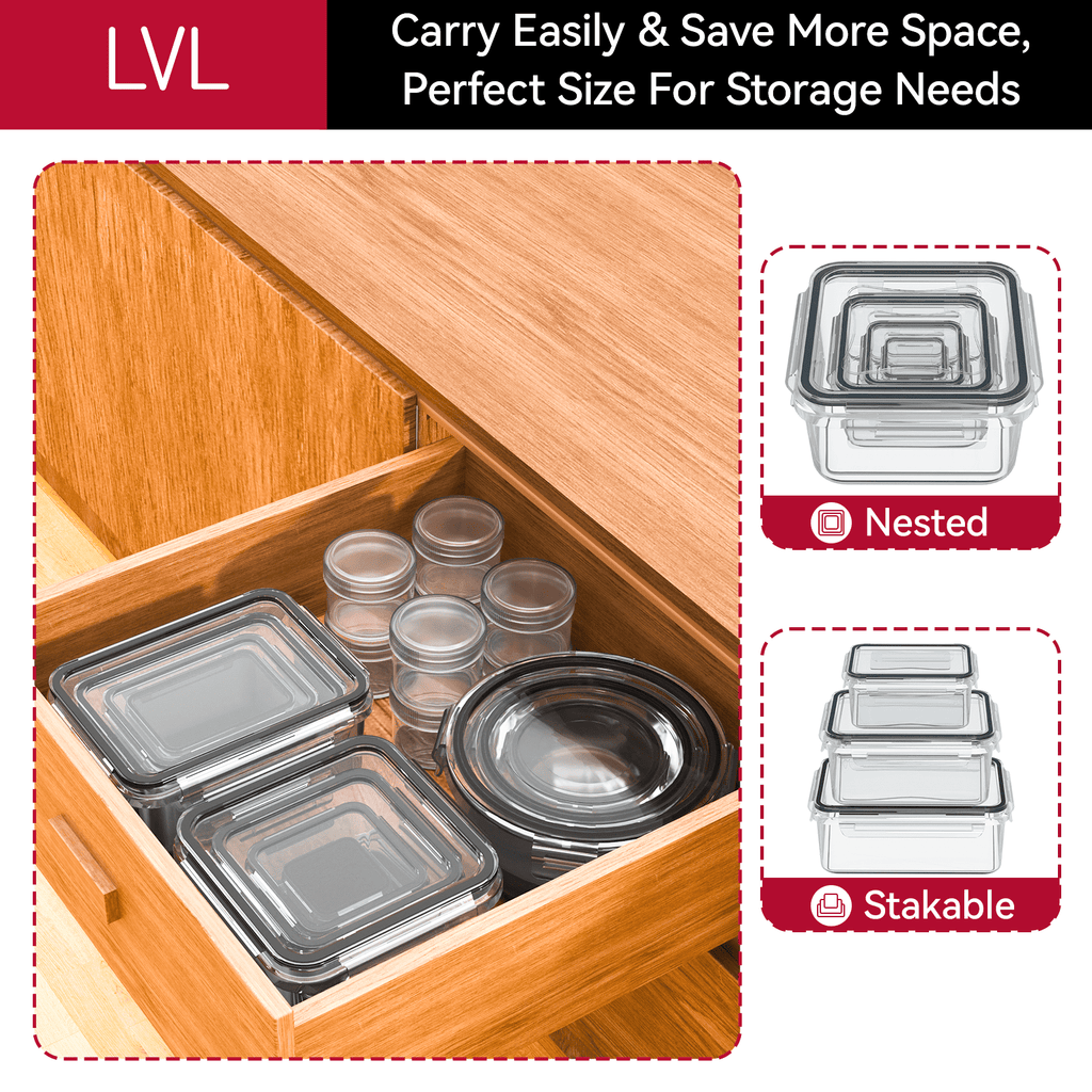 50 Pcs Food Storage Containers with Lids Airtight, Plastic Meal Prep Container for Pantry & Kitchen Organization & bento box & snack contain - Image 6