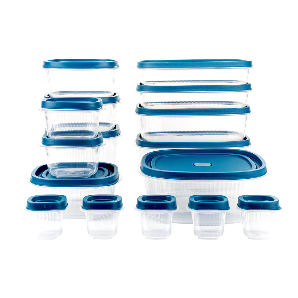Reusable Food Storage Containers Set, Multi-Size, Plastic, 34 Pieces, 17 Containers and 17 Lids, Ideal for Snacks & M... - Image 2