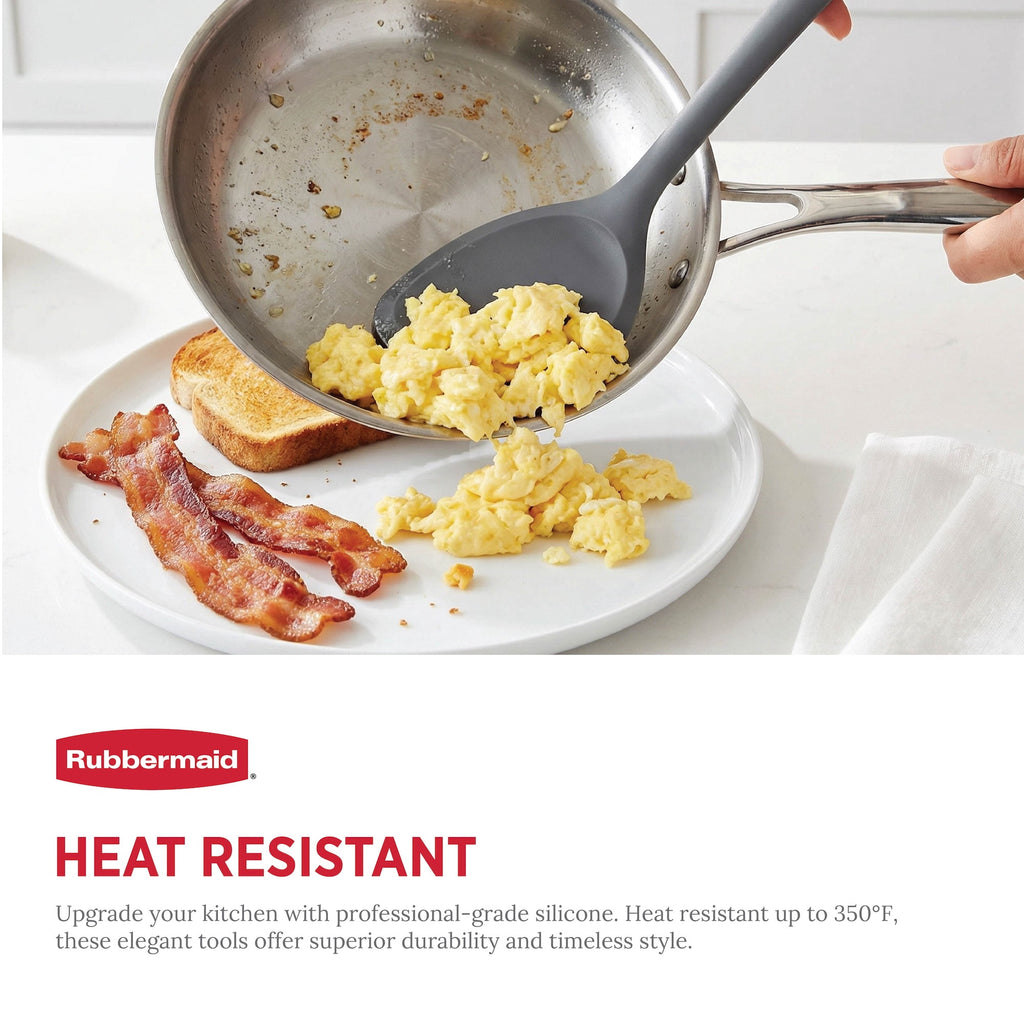 Silicone Kitchen Utensils Set, Heat-Resistant and BPA-Free Cooking Utensils (5 Pieces), Charcoal - Image 4