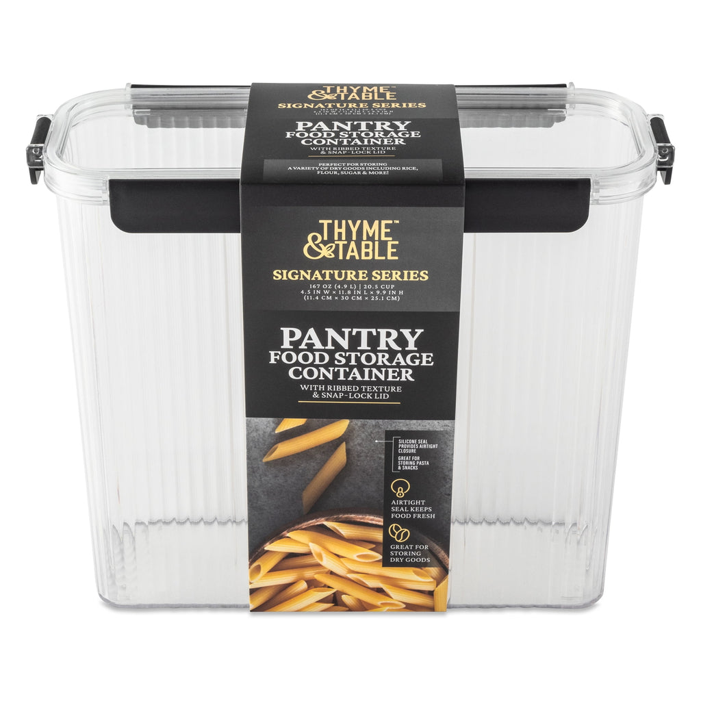 Thyme & Table 20.5 Cup Clear Ribbed Pantry Storage Container - Image 2