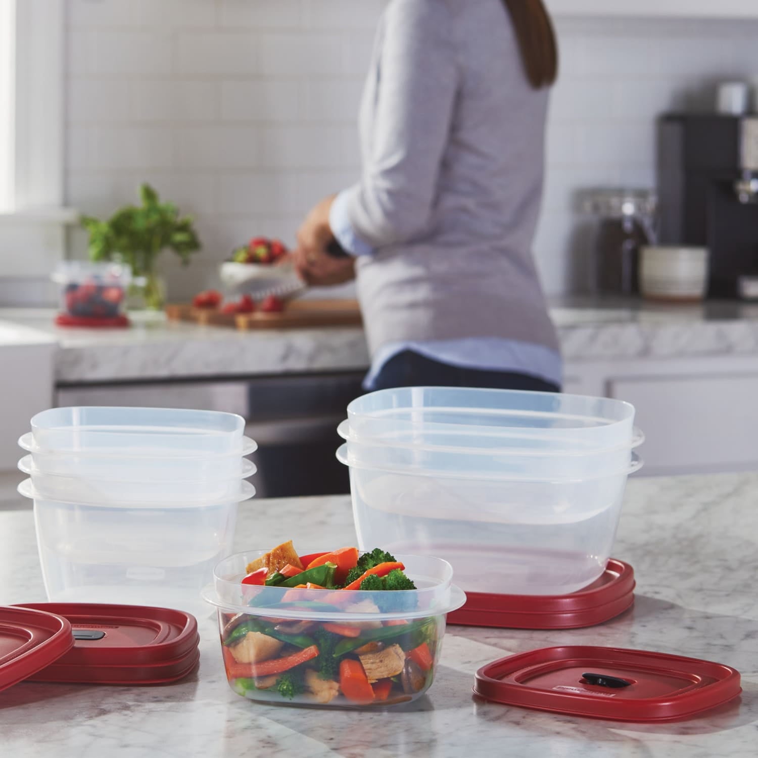 3-Cup Round Food Storage Container, Racer Red - Image 5